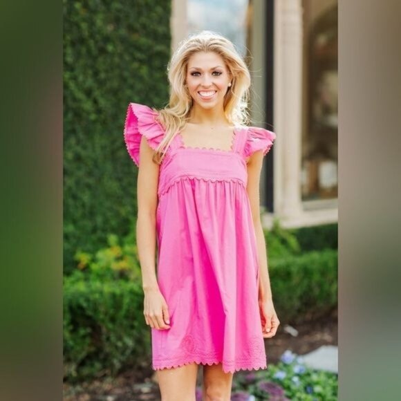 J. Marie Beckley Dress Pink Embroidered Womens XS-L NWT - Picture 2 of 16